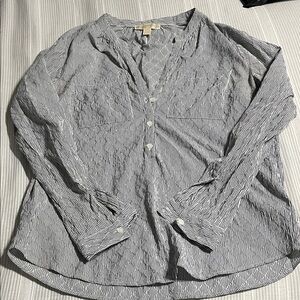 Michael Kors Navy and White Striped Shirt